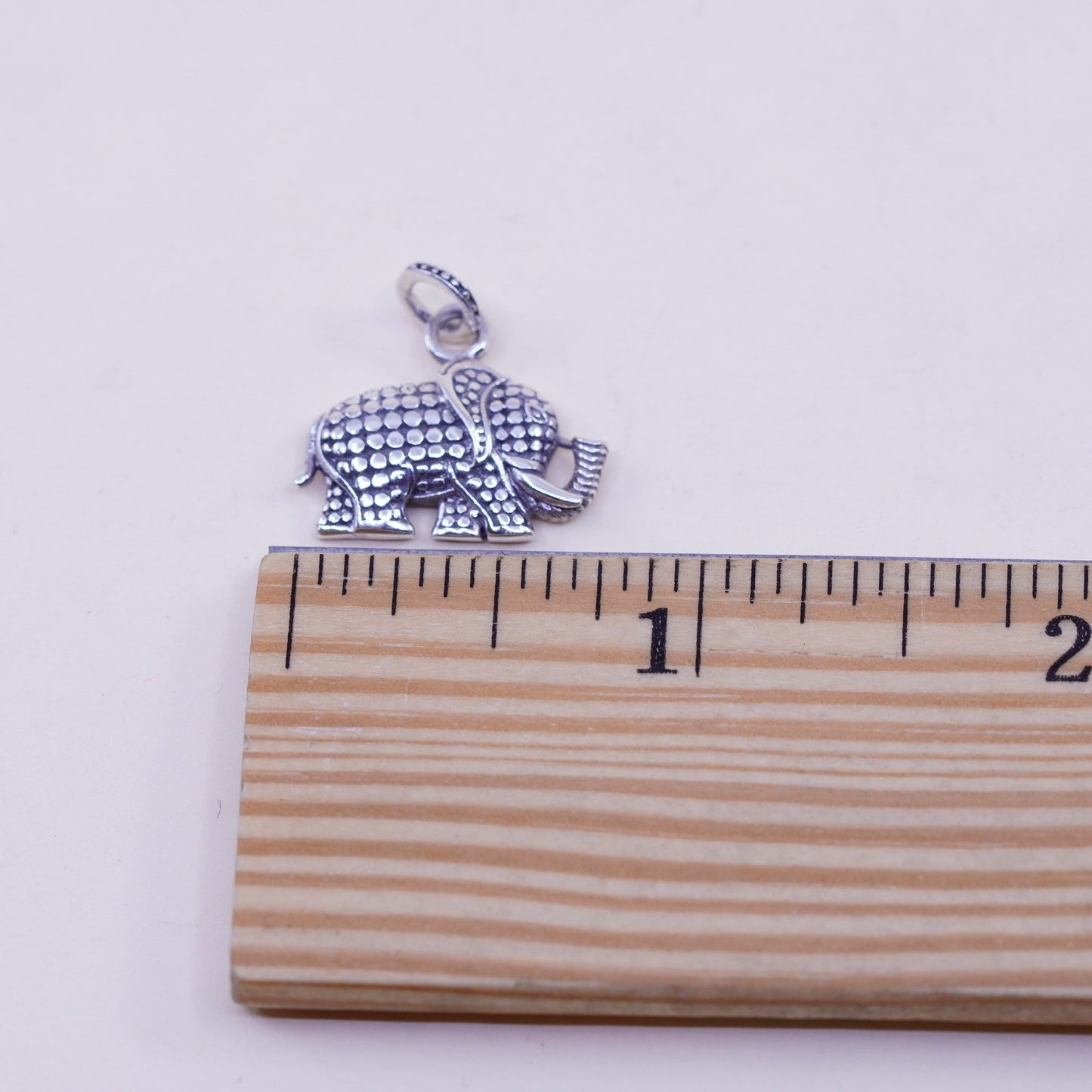Vintage Sterling silver handmade pendant, 925 Elephant charm