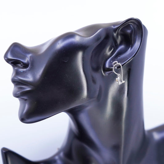 Vintage Sterling 925 silver handmade earrings with peridot