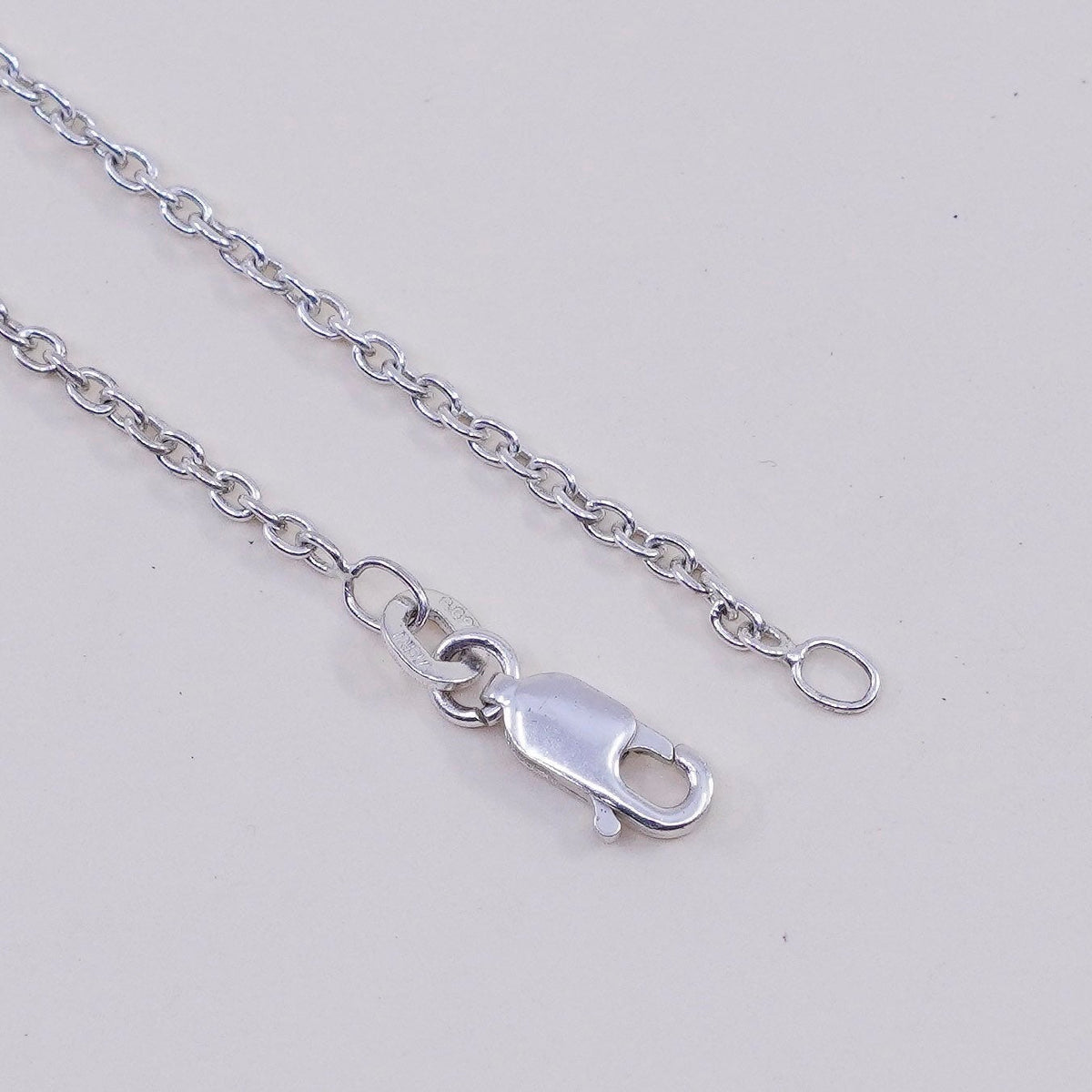 18”, 1.6mm, Vintage sterling silver circle chain, India 925 necklace