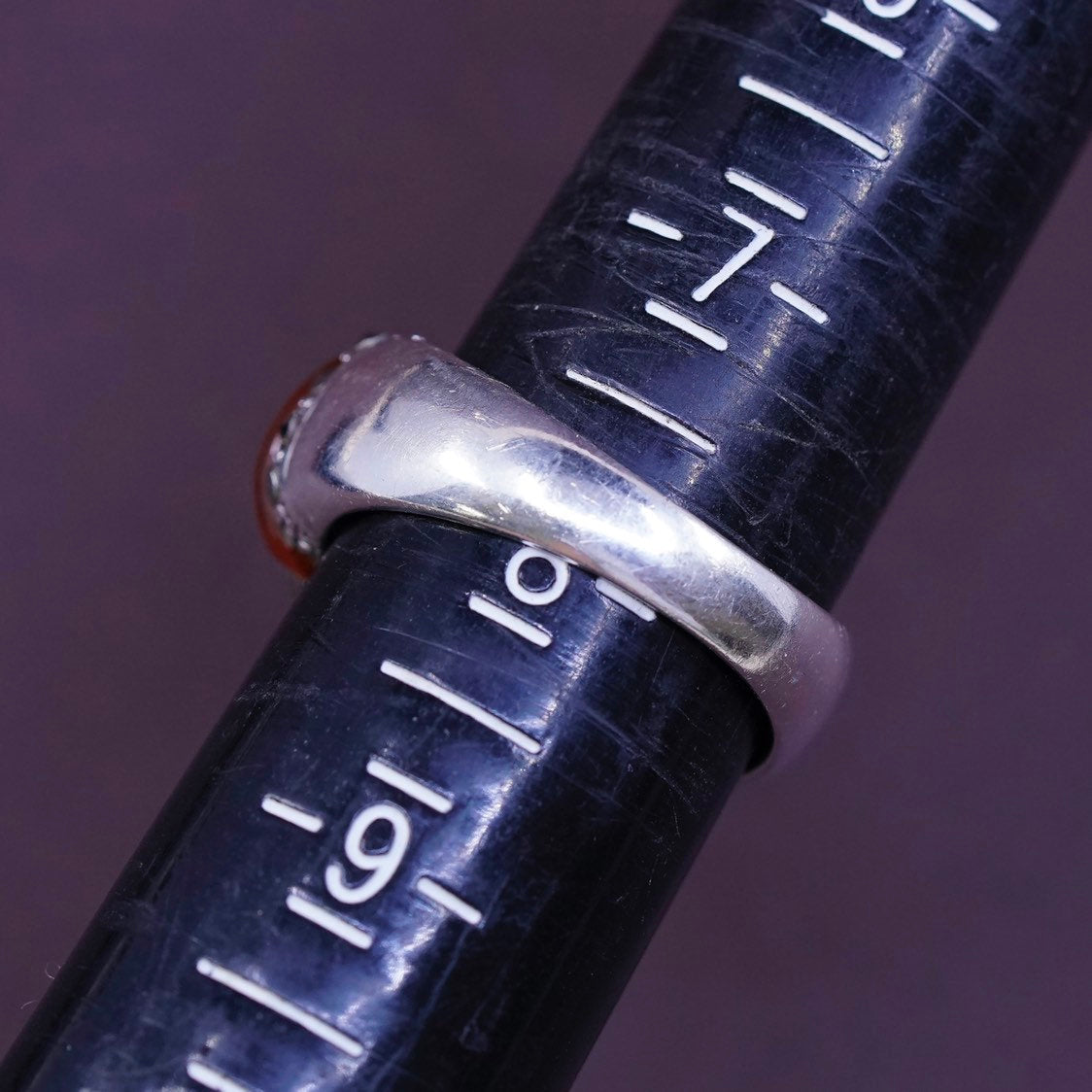 sz 8, Sterling 925 silver handmade ring w/ jade Obsidian Carnelian N Marcasite