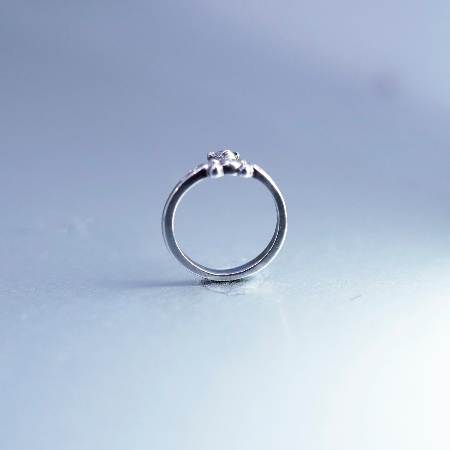 Size 2.5, vintage Sterling 925 silver handmade ring with teddy bear