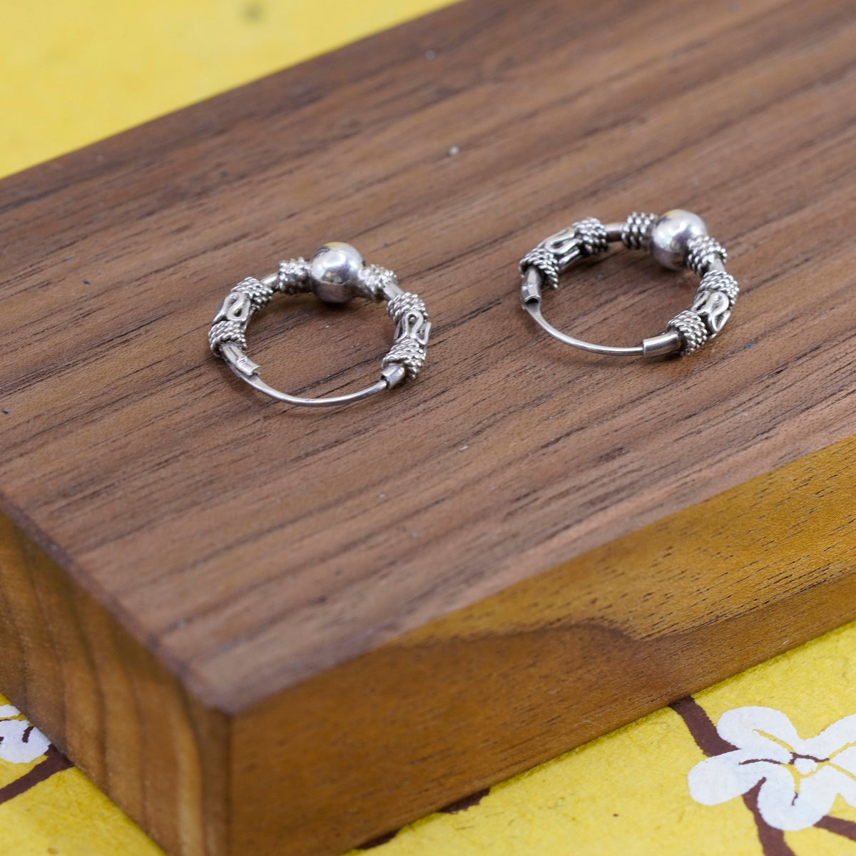 0.5”, Vintage Sterling 925 silver handmade earrings, 925 hoops