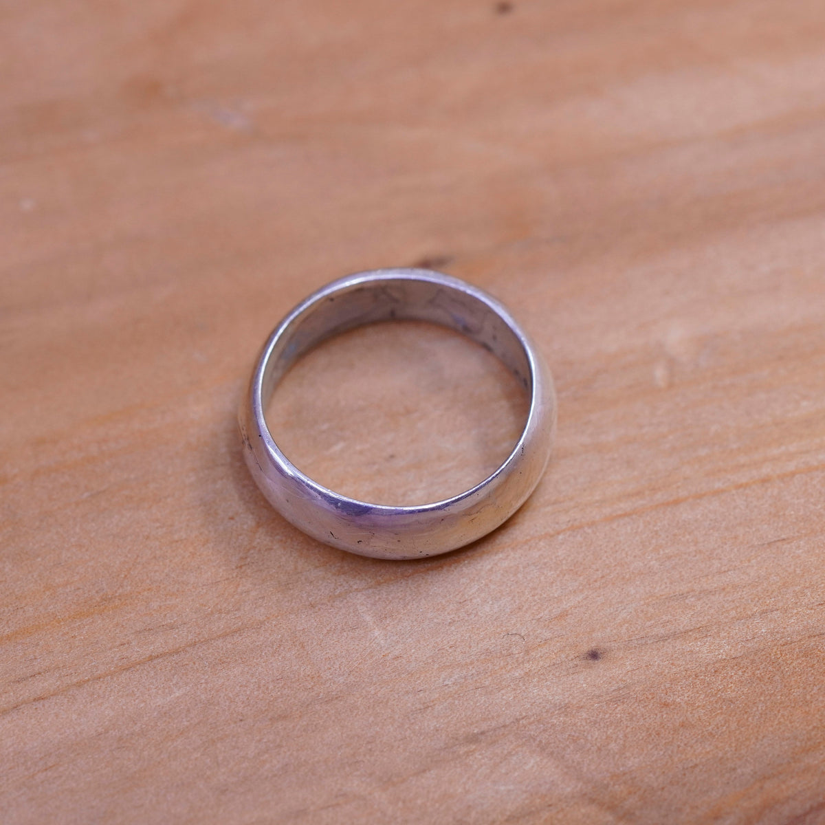 Size 7, vintage sterling silver handmade ring, 925 wedding band