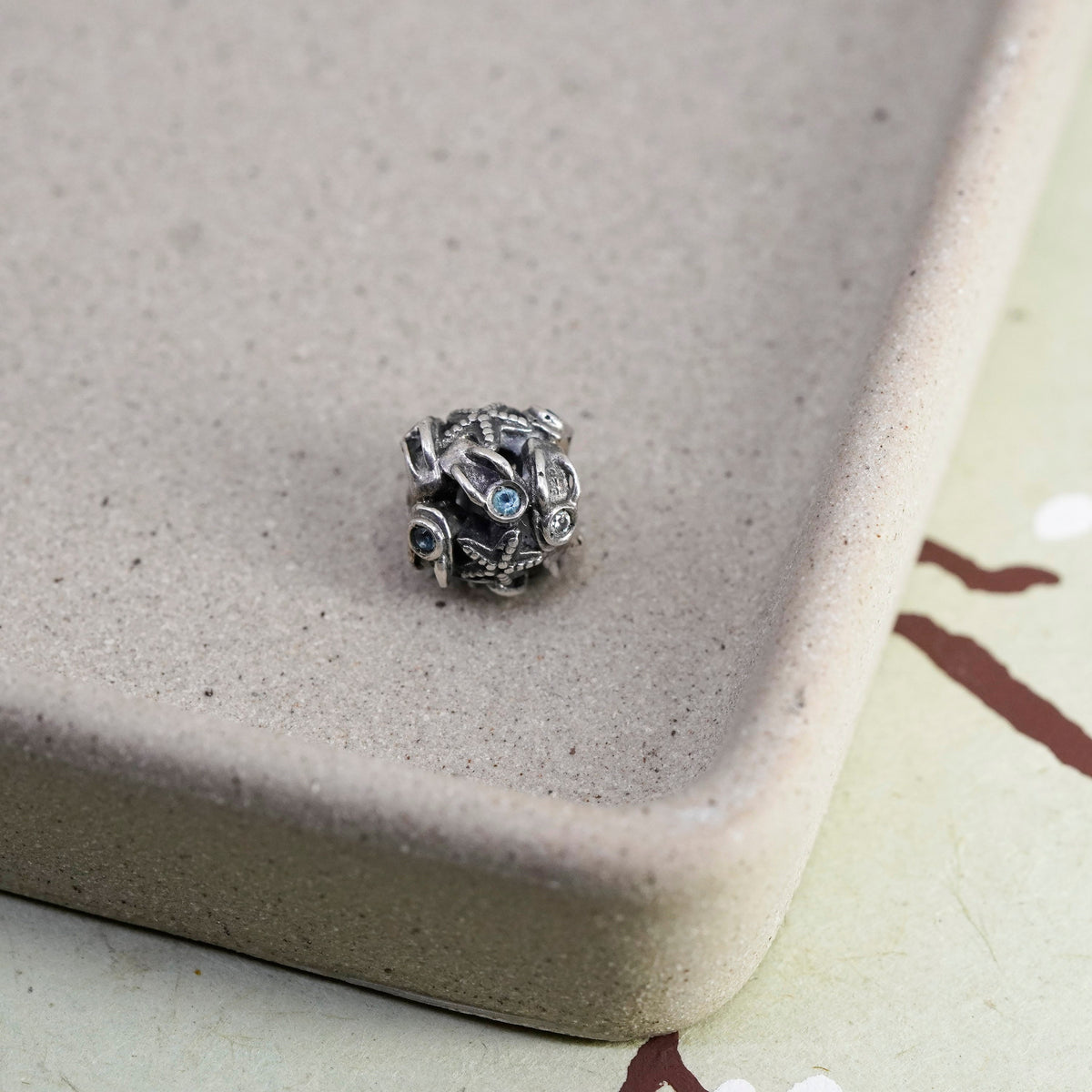 Cham Sterling silver pendant, 925 ocean love charm starfish flip flop and cz