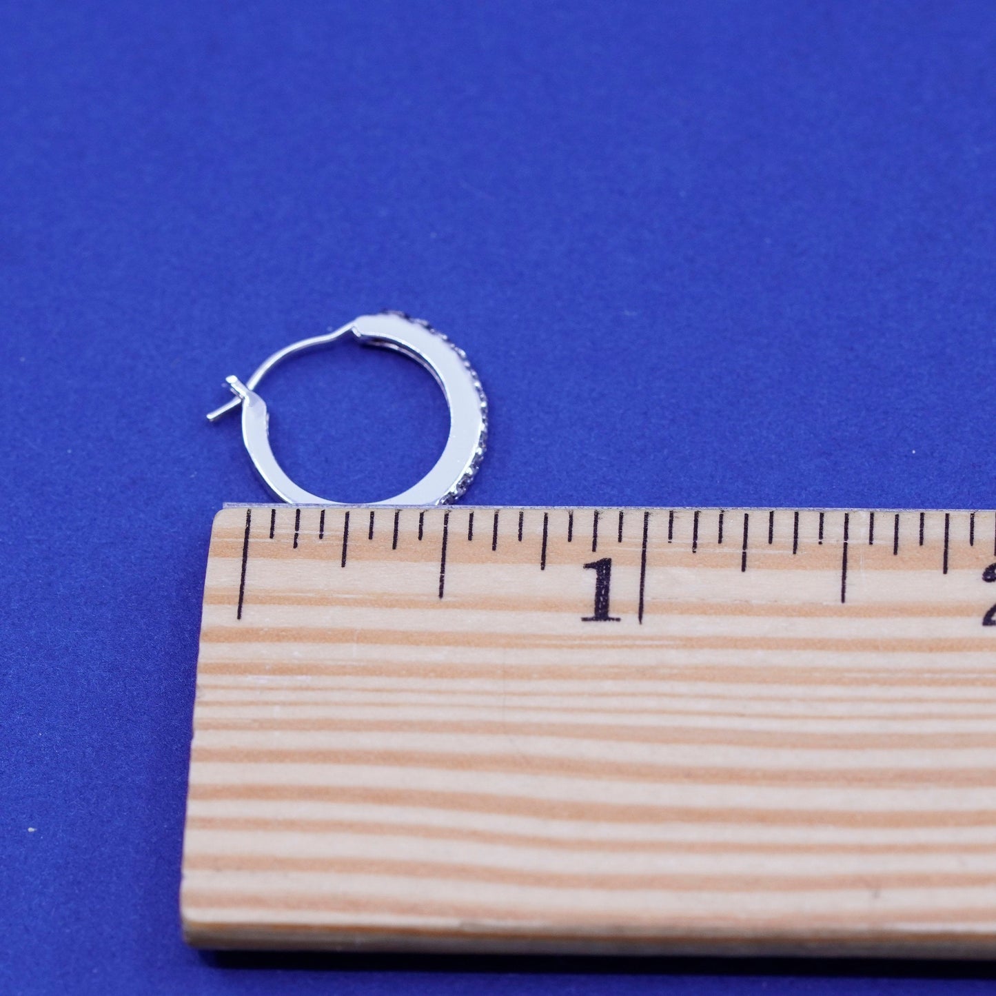 0.5", vintage Sterling silver handmade hoop earrings, fine 925 silver huggie