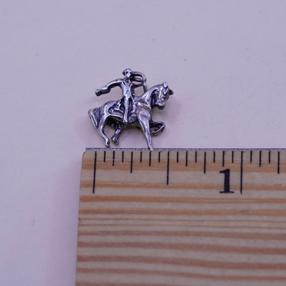Handmade vintage Sterling silver pendant, 925 riding horse charm
