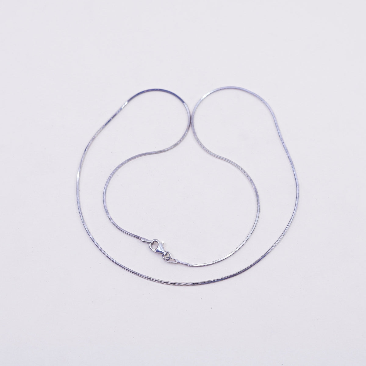 20”, 1mm, Vintage sterling silver snake chain, Italy 925 square chain