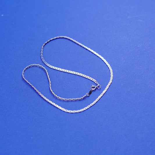 16”, 2mm, Sterling silver handmade necklace, 925 nugget chain