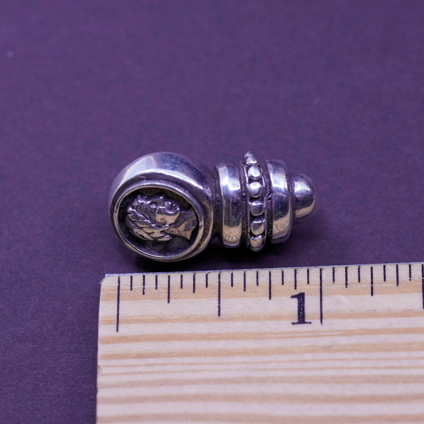 Vintage Sterling silver handmade earrings, Mexico 925 studs with beads