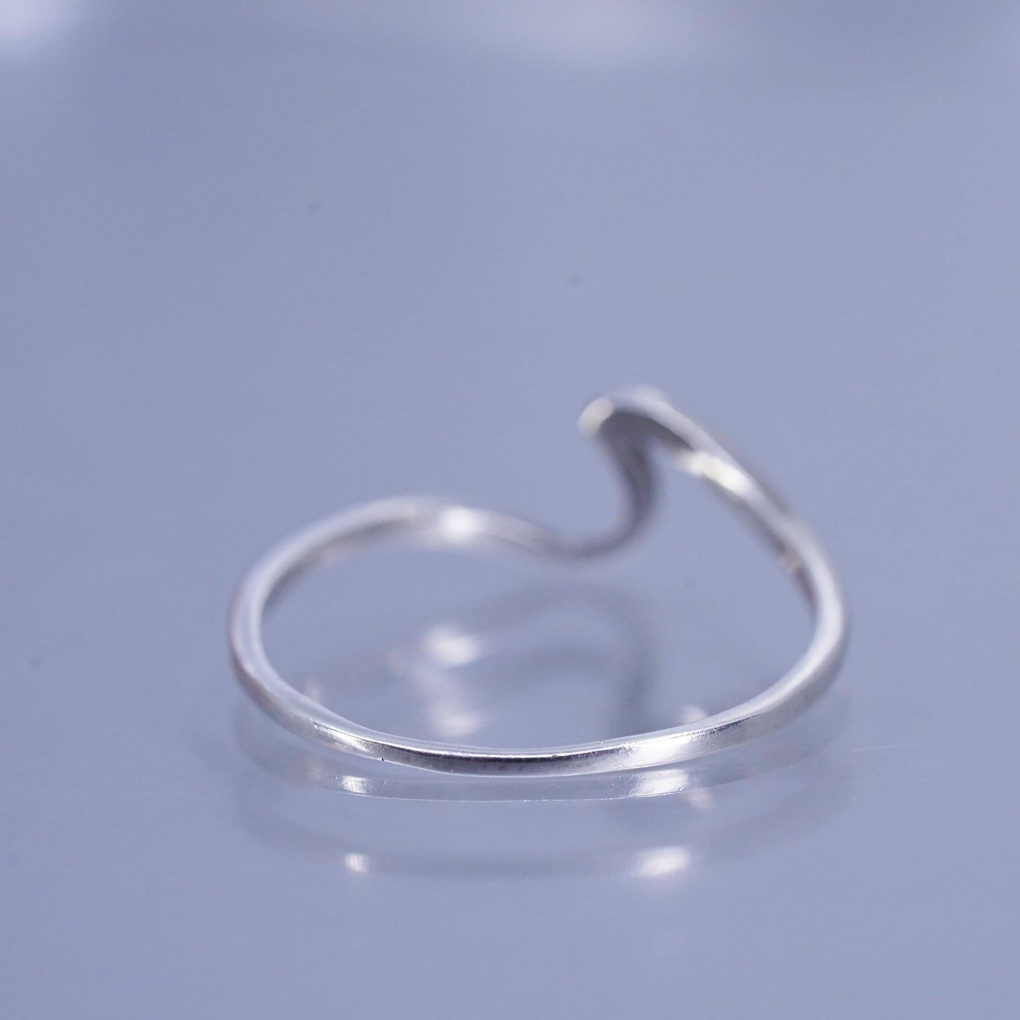 Size 9.75, vintage modern Sterling 925 silver handmade ring, wavy band