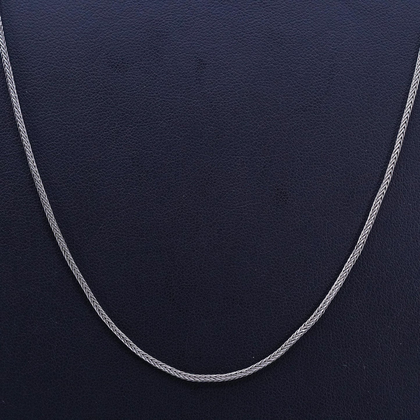 24” 2mm, vintage Sterling 980 silver handmade wheat chain necklace