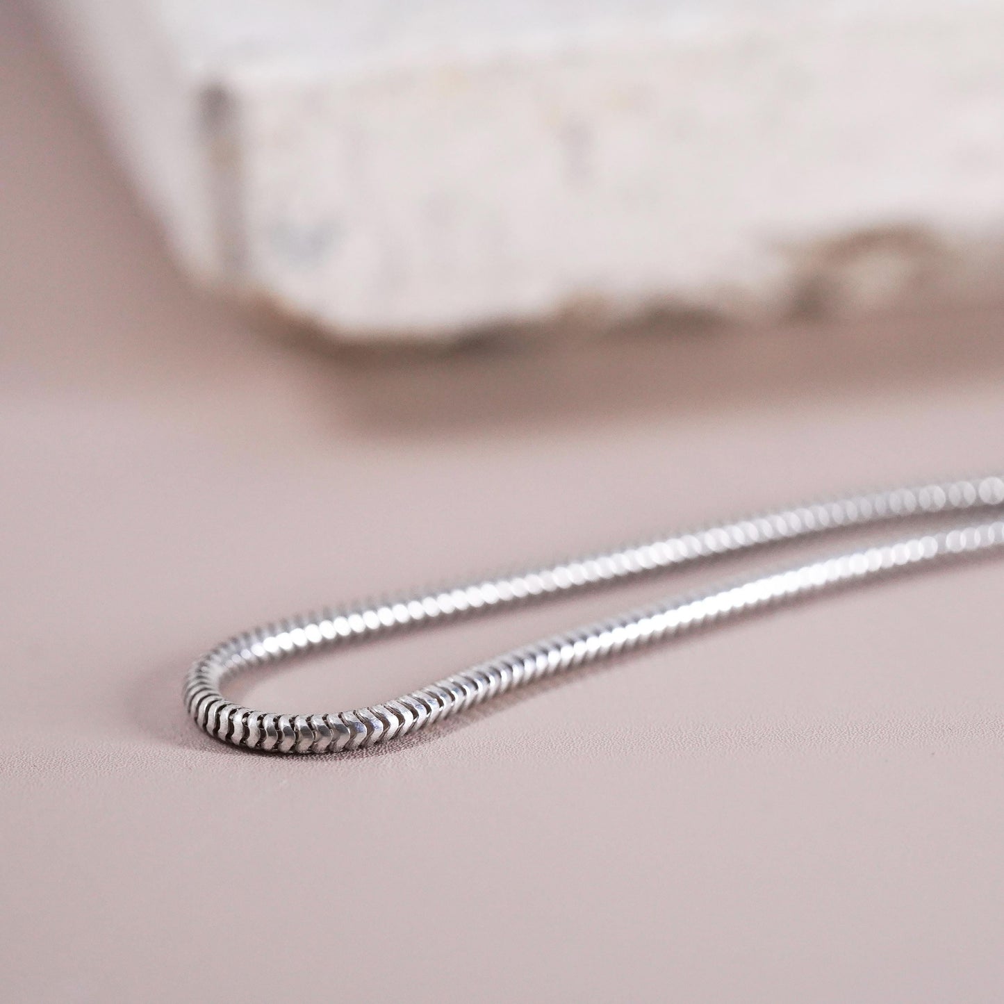 20", 2mm, vintage Italian Sterling silver handmade necklace, 925 snake chain