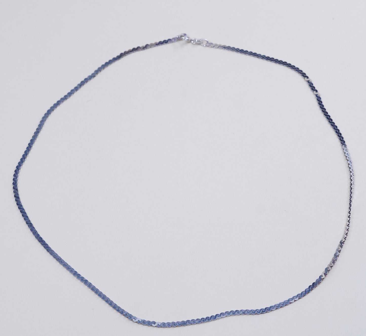 18”, 2mm, vintage Sterling silver handmade necklace, 925 S link chain