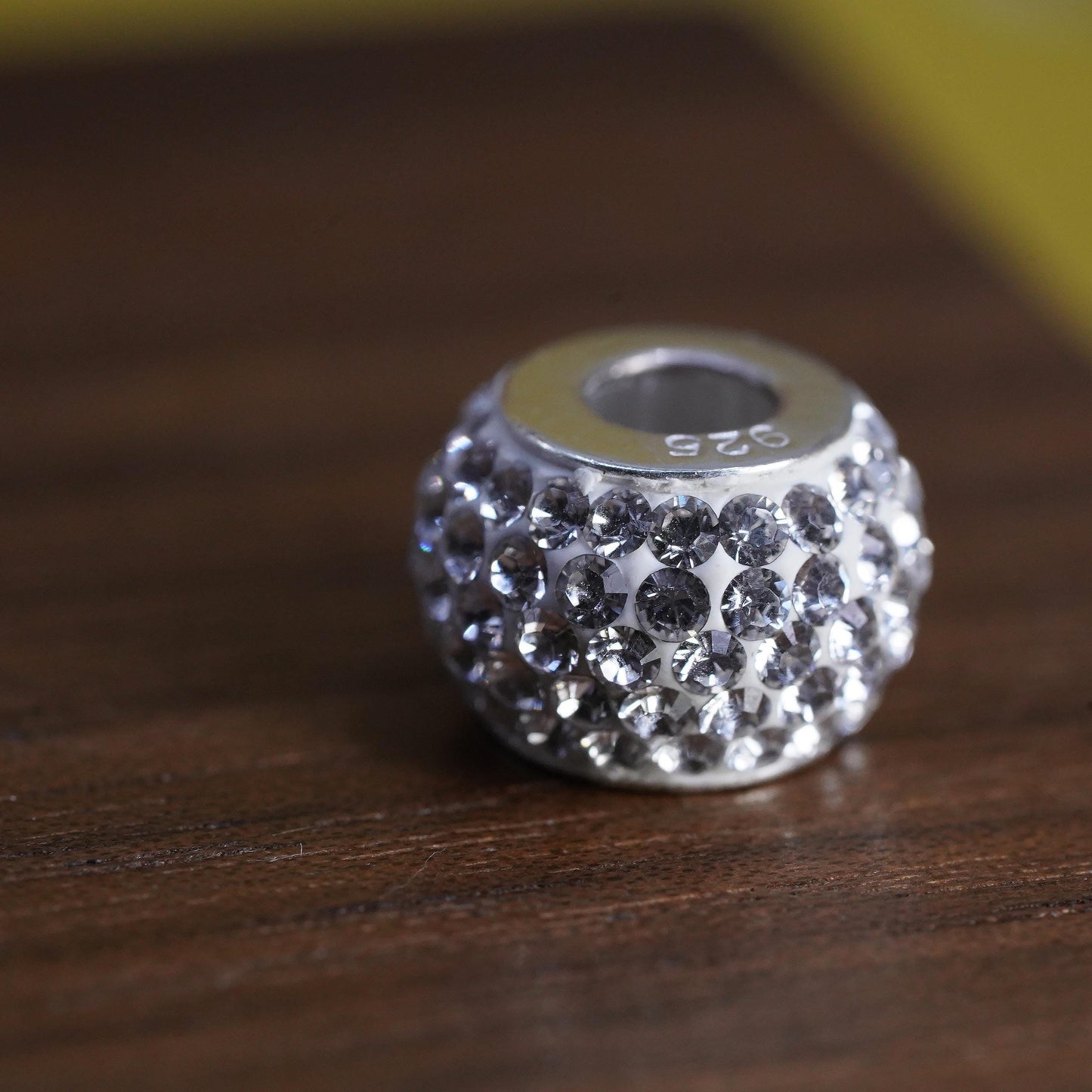 Vintage Sparkle Life Sterling 925 silver pendant bead charm with cluster cz