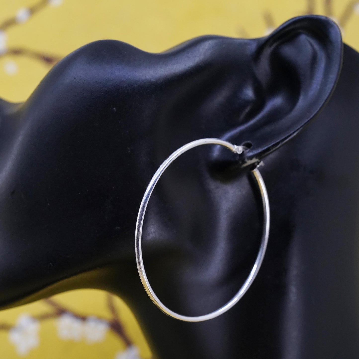 2", vintage Sterling silver handmade earrings, 925 hoops