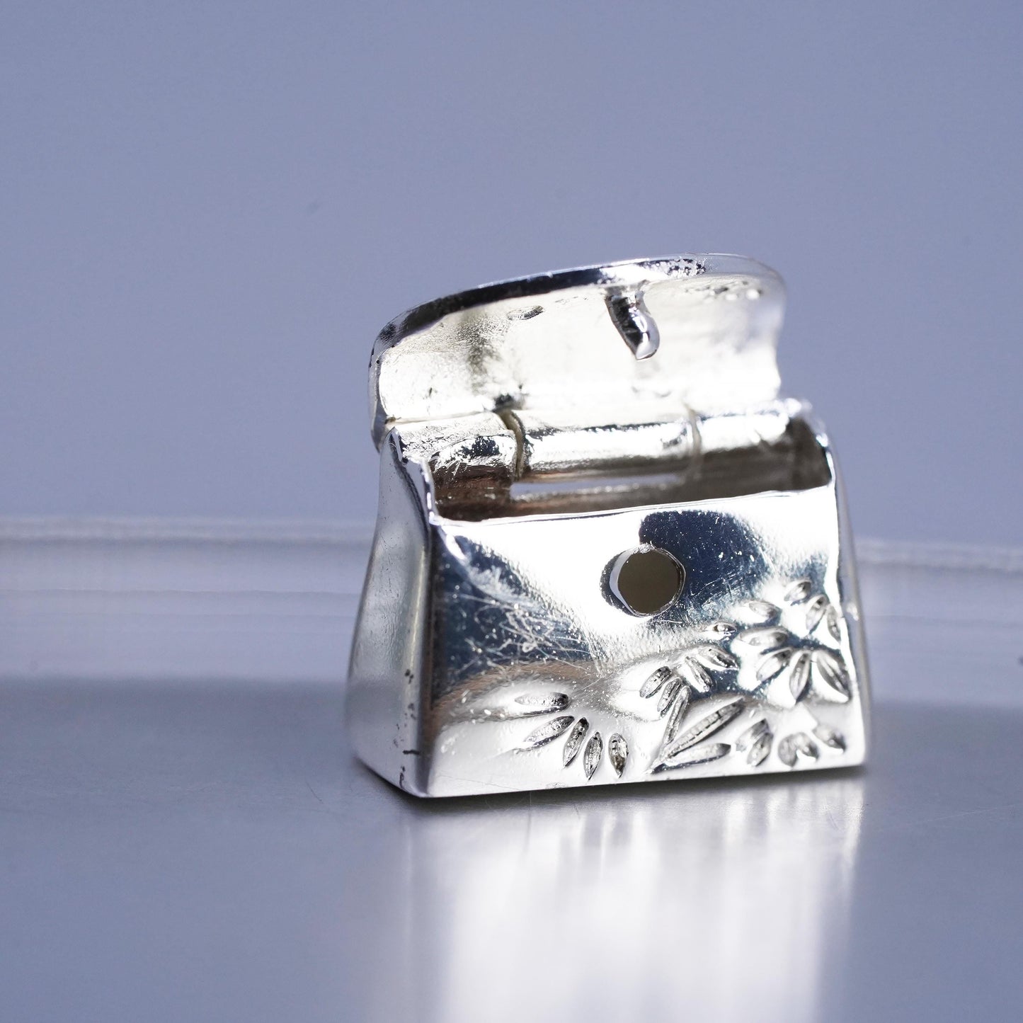vintage Sterling 925 silver handmade purse bag locket pendant