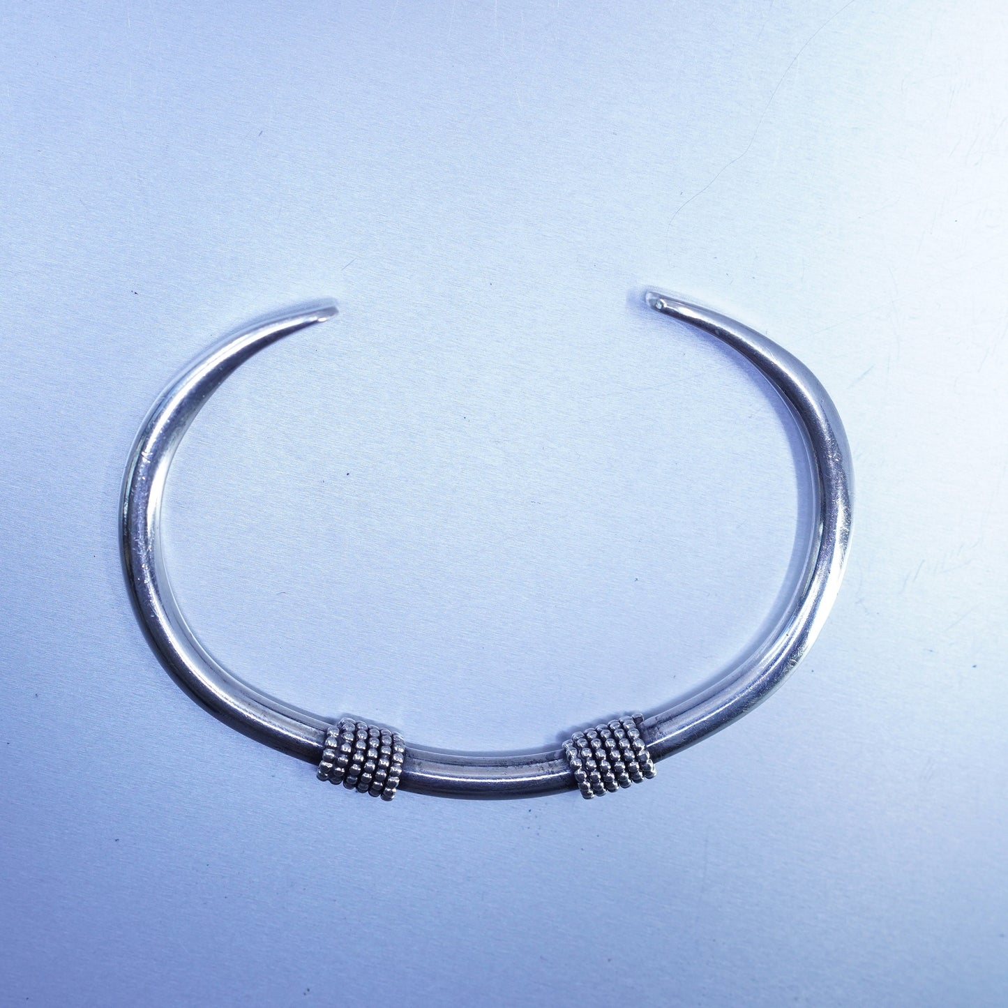 7”, Native American southwestern Sterling 925 silver bracelet, cable cuff