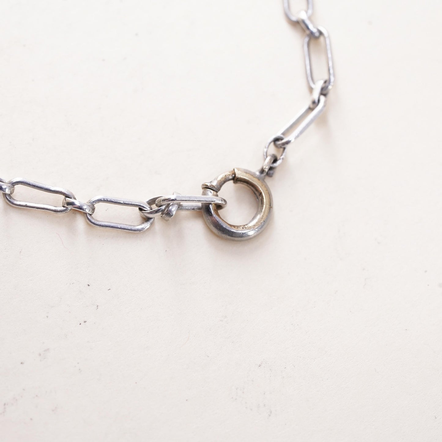 5.5" 3mm, Vintage Monet sterling silver bracelet, 925 elongated chain name tag