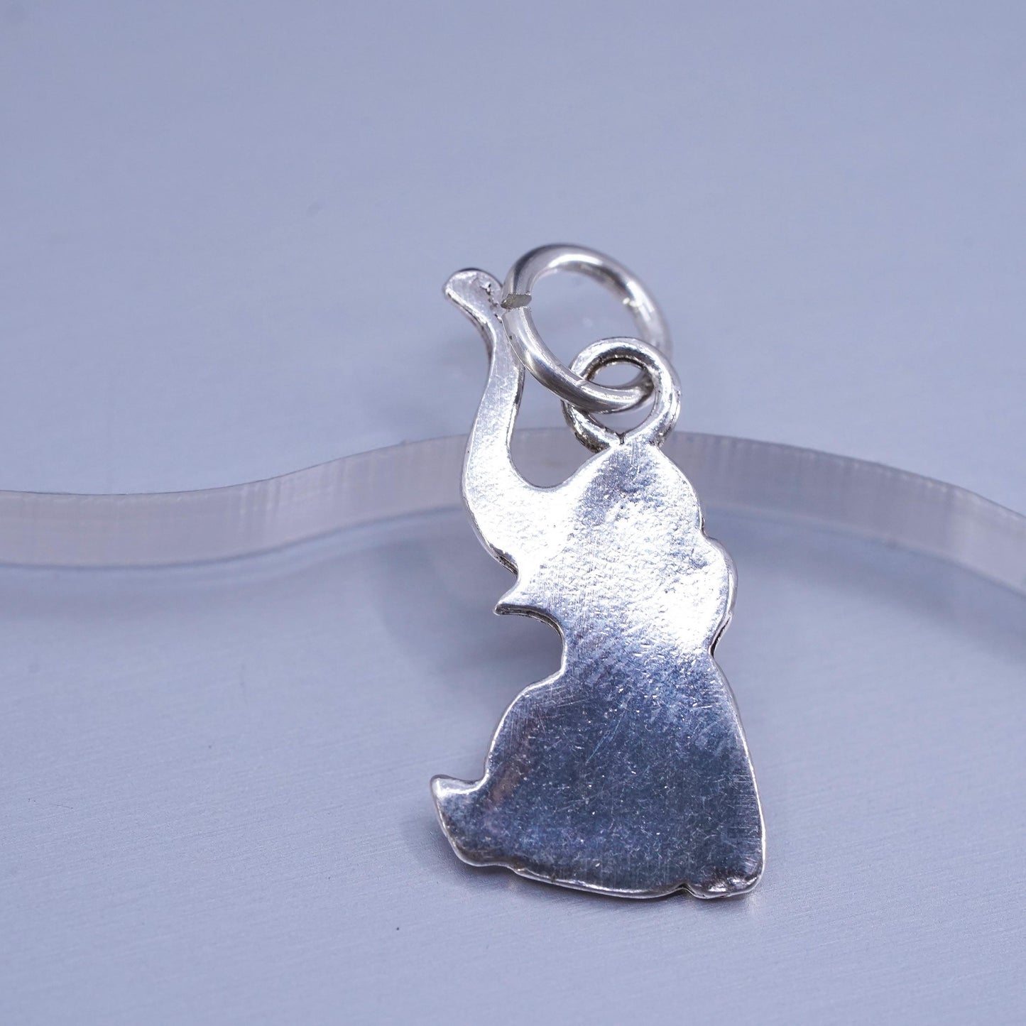 vintage Sterling silver handmade charm, 925 elephant pendant
