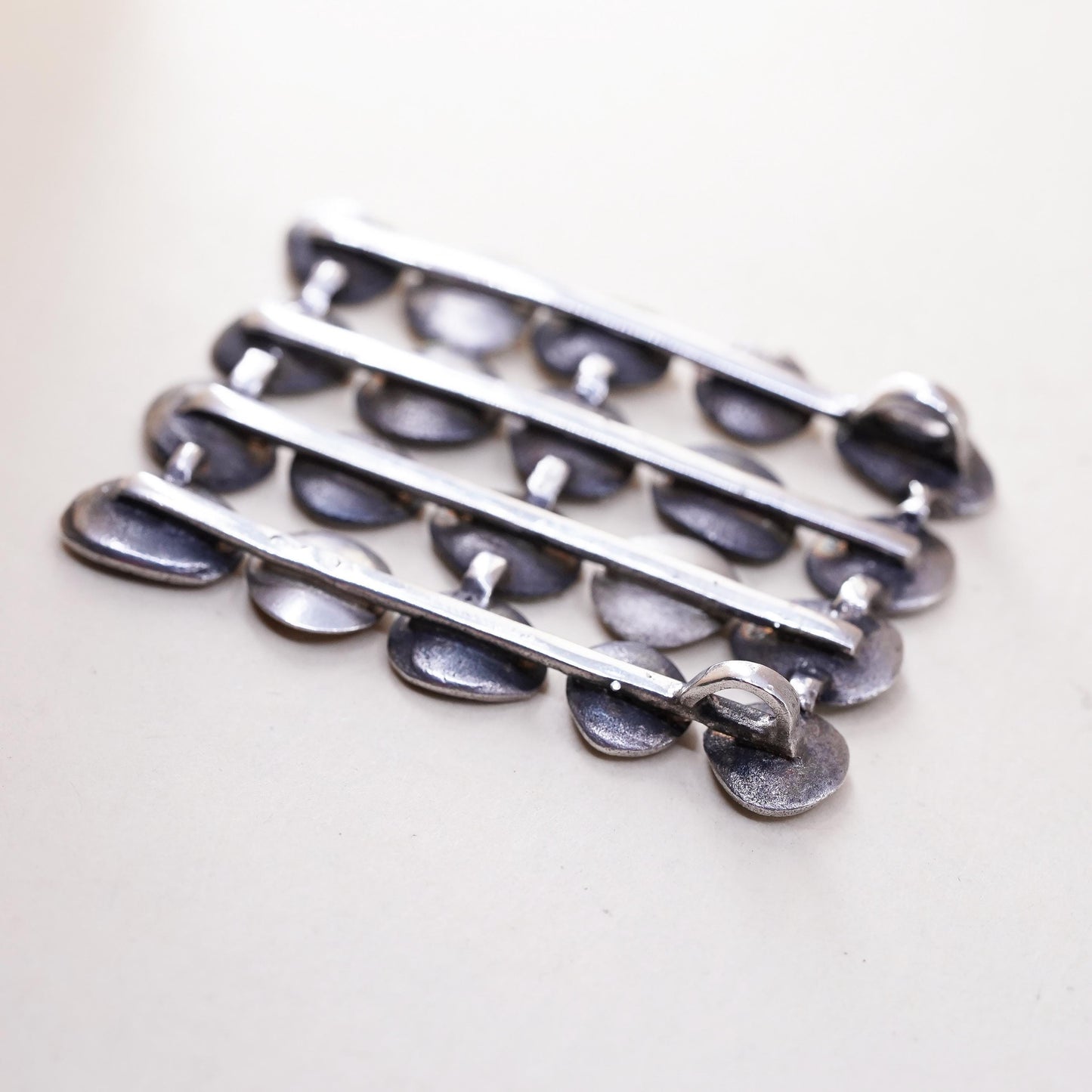 two tone sterling silver pendant, fine 925 pebble discs 14K yellow gold accent