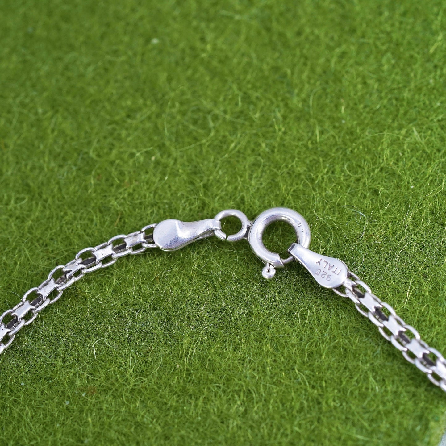 8" 3mm, Vintage sterling 925 silver bracelet, Italy anchor chain