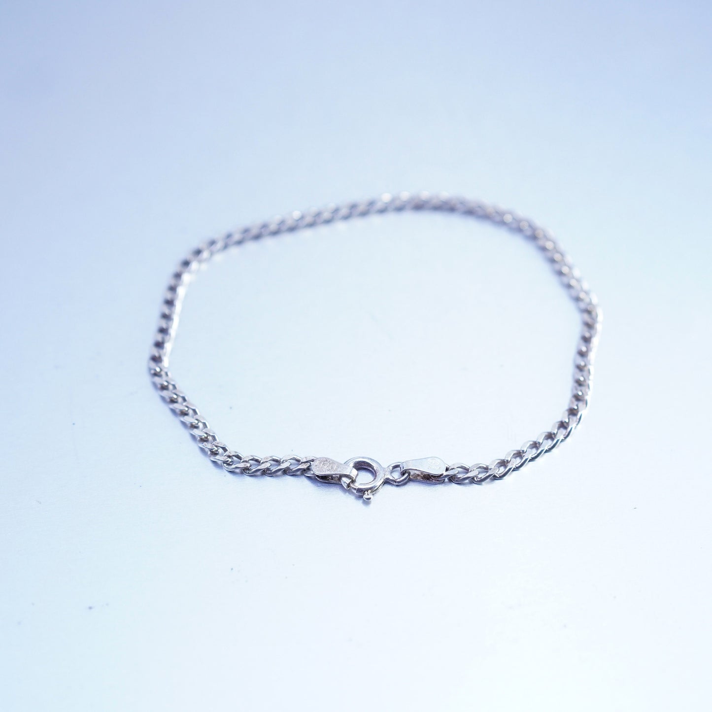 7”, Italy milor Sterling 925 silver handmade bracelet, men’s curb link chain