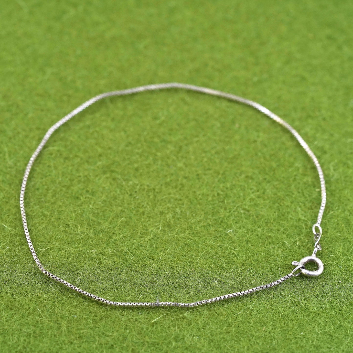 8.75”, Vintage sterling silver bracelet, Italy made fine 925 silver box chain