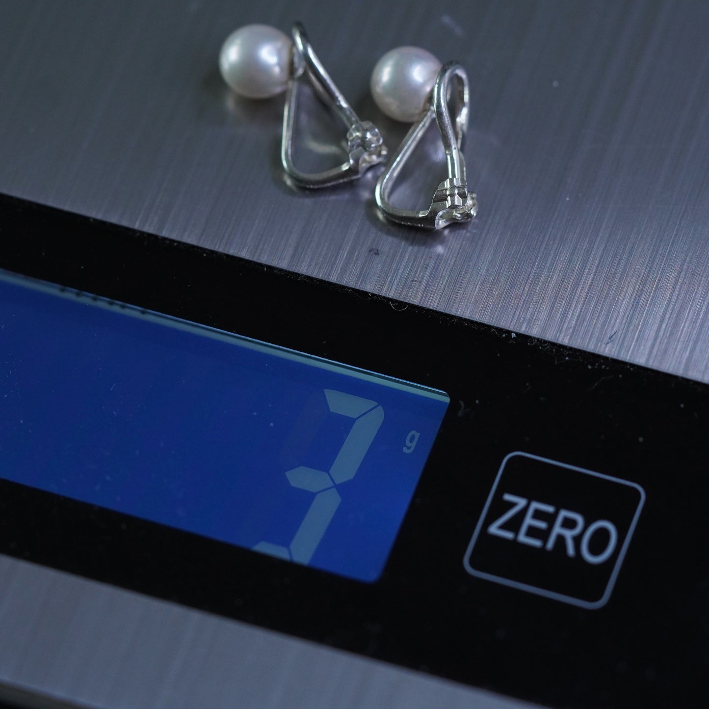 Vintage sterling silver 925 handmade earrings with pearl