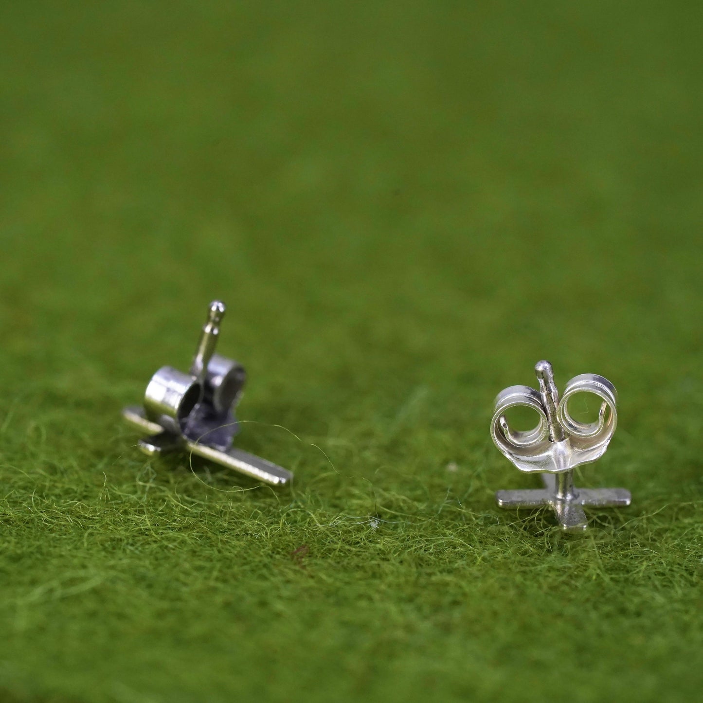 Vintage sterling silver handmade earrings, 925 cross studs