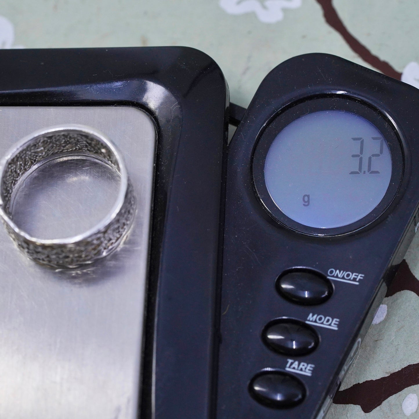 Size 6.5, Vintage sterling silver handmade filigree ring, 925 band