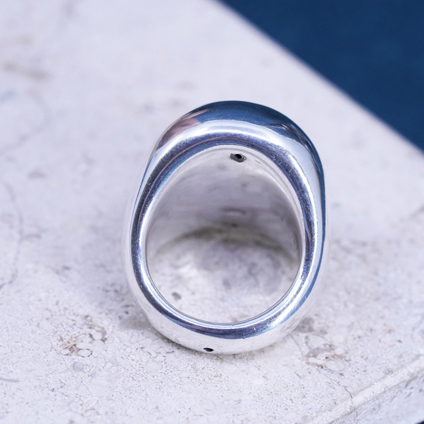 Size 9, vintage Sterling silver handmade ring, 925 statement band
