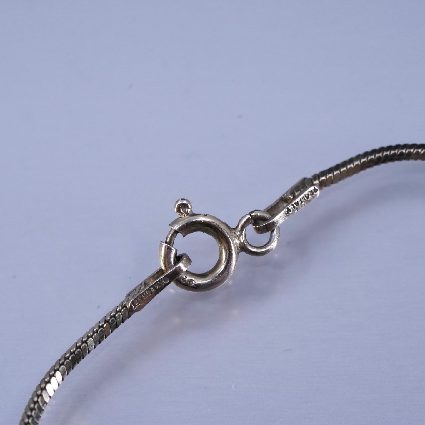 18”, Italian Danecraft vermeil gold Sterling 925 silver square snake necklace