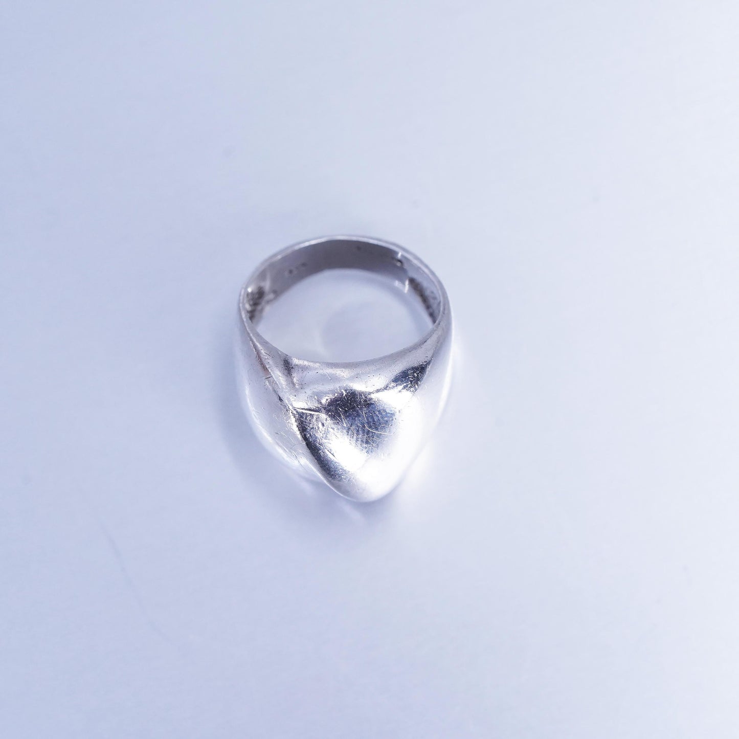 Size 6, vintage Sterling 925 silver handmade ring, modern ribbed band