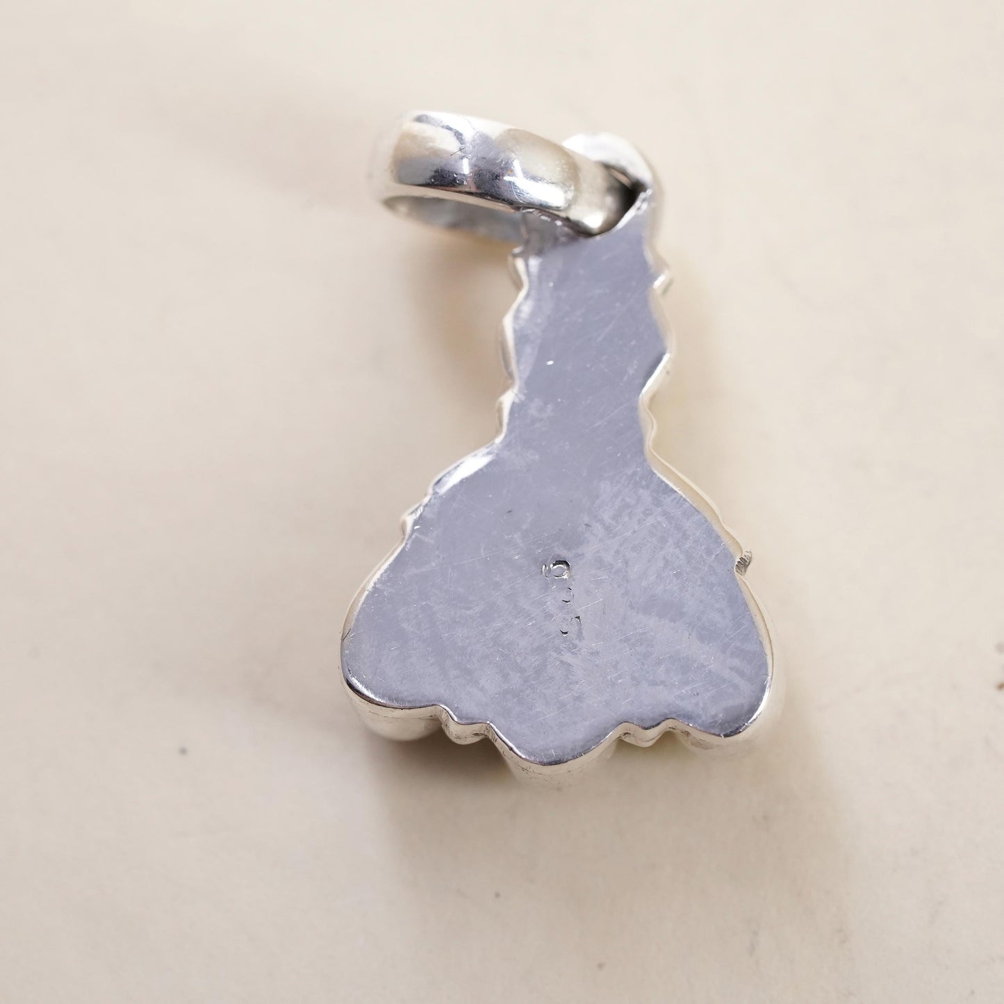 Vintage Sterling 925 silver handmade pendant with moonstone