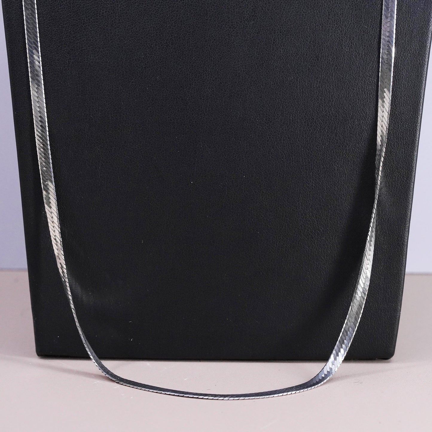 30", vintage Italian Sterling silver handmade necklace, 925 herringbone chain
