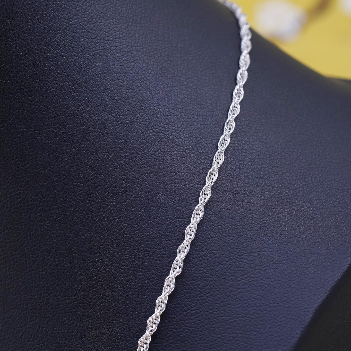 18", vintage IBB Sterling silver necklace, Italian 925 Singapore rope chain