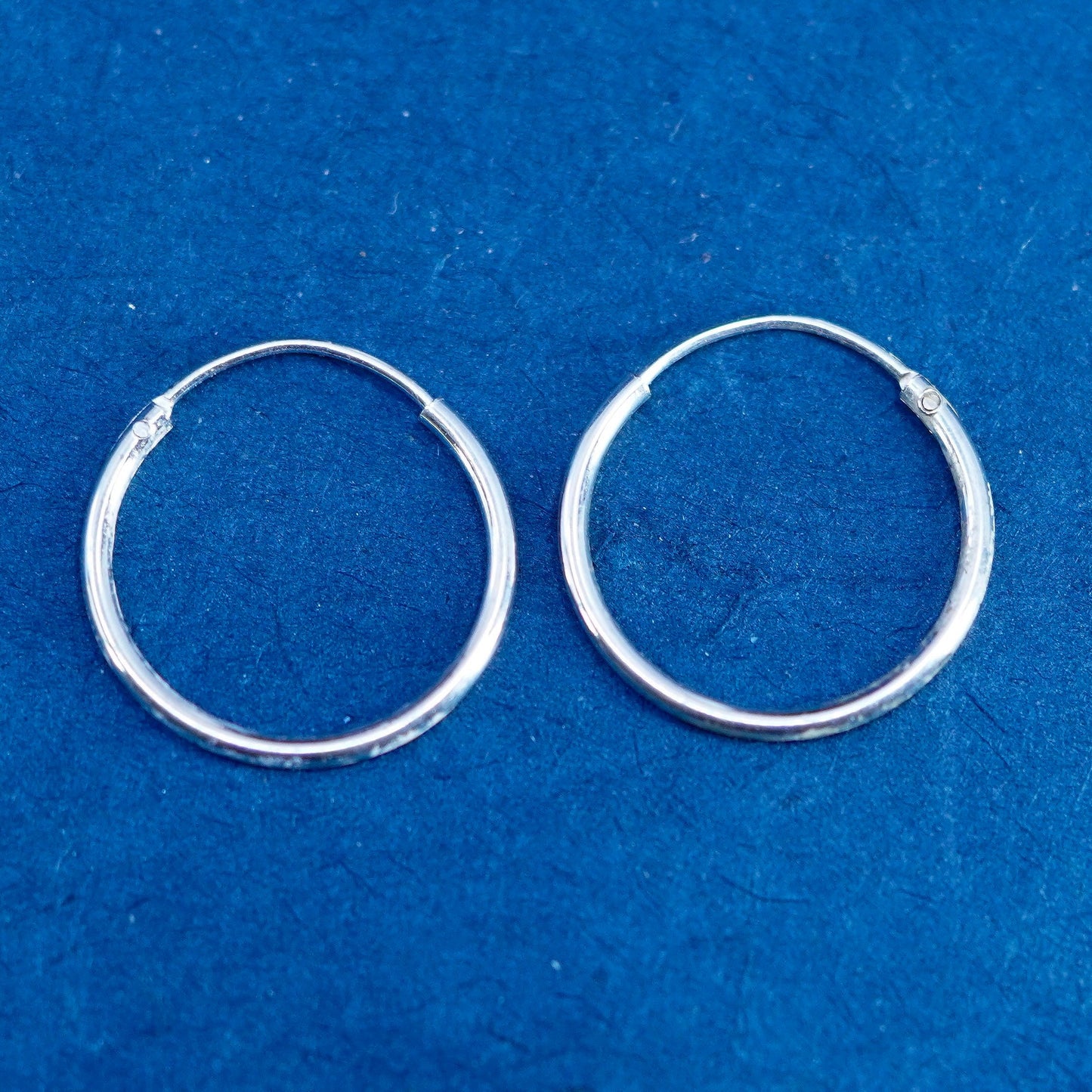 0.75”, vintage Sterling silver handmade hoop earrings, Modern 925 huggie
