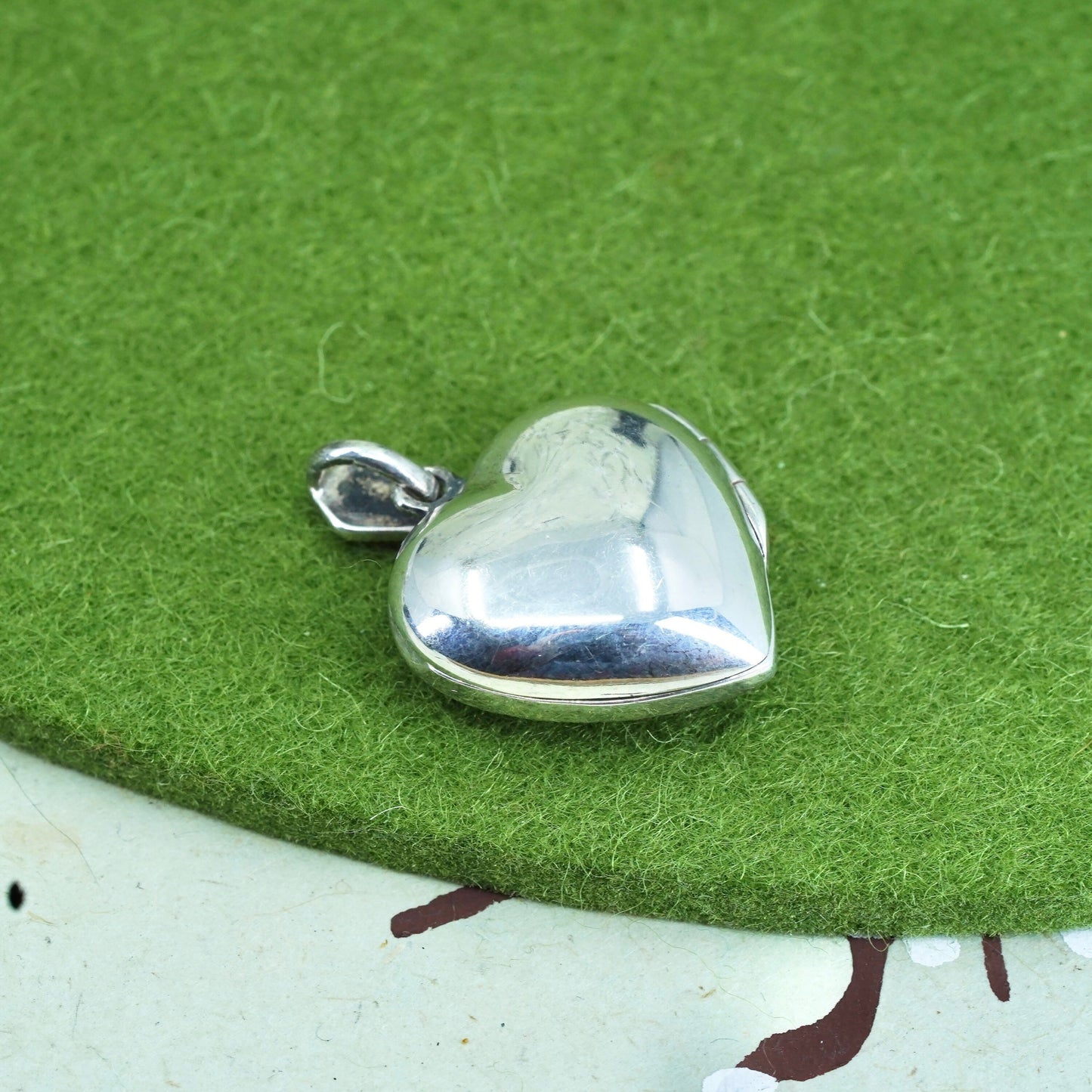 Sterling silver pendant, 925 heart locket charm pink mother of pearl Marcasite