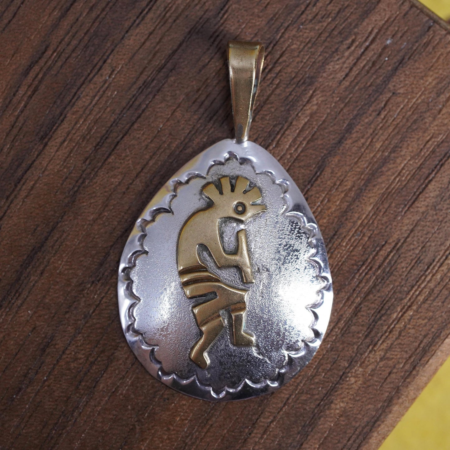 Vintage Kokopelli Sterling silver 925 handmade pendant, Native American jewelry