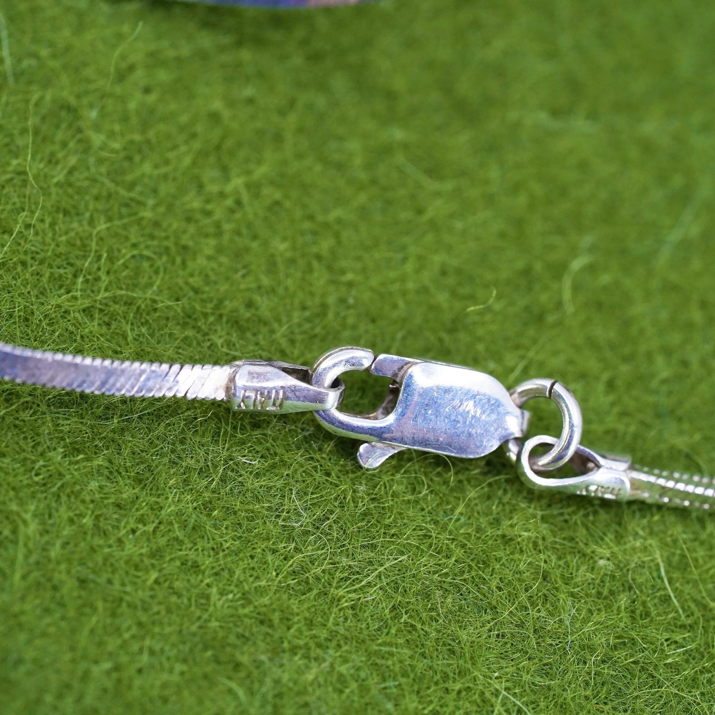 7", 1mm, Vintage sterling silver bracelet, Italy 925 square snake chain