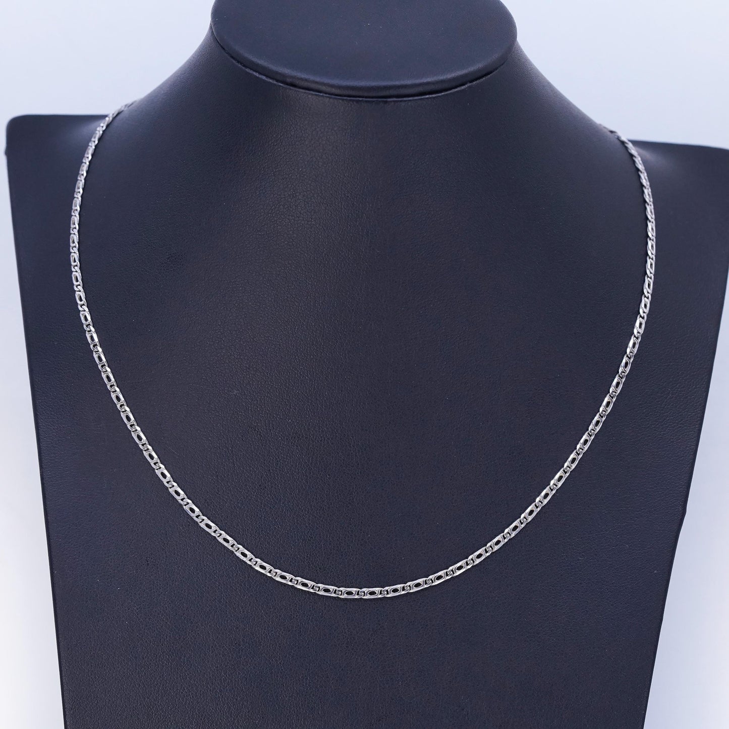 18” 3mm, vintage Italian Sterling 925 silver twisted curb chain necklace