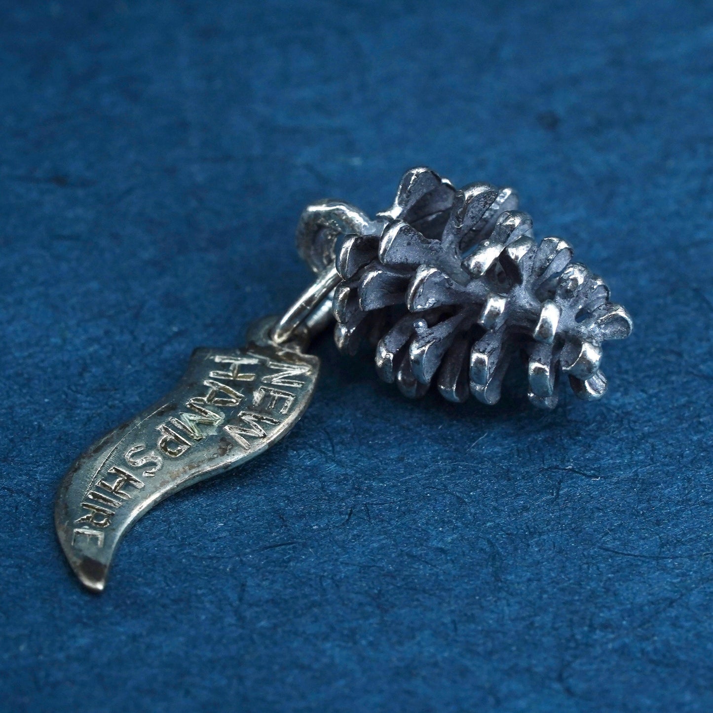 Vintage Sterling silver handmade pendant, 925 pine cone charm