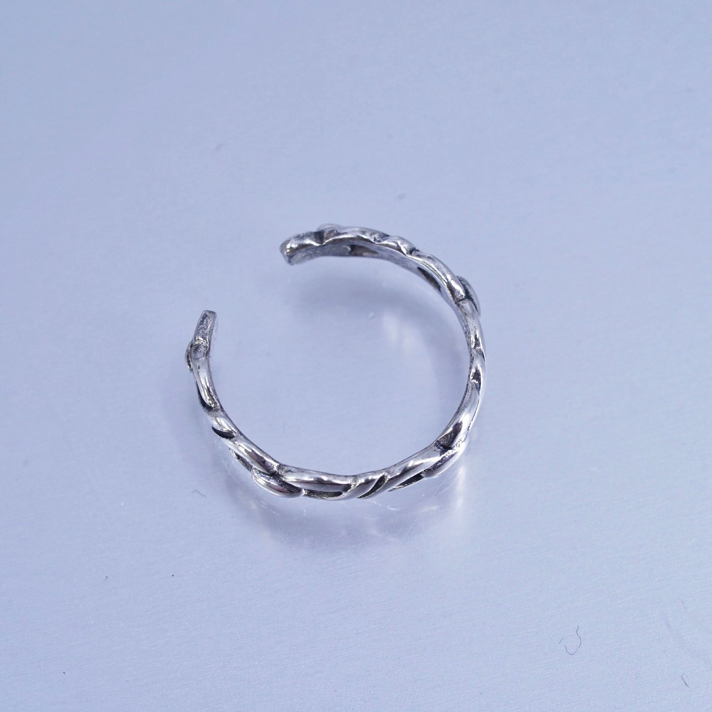 Size 4.25, southwestern Sterling 925 silver handmade ring, textured open band