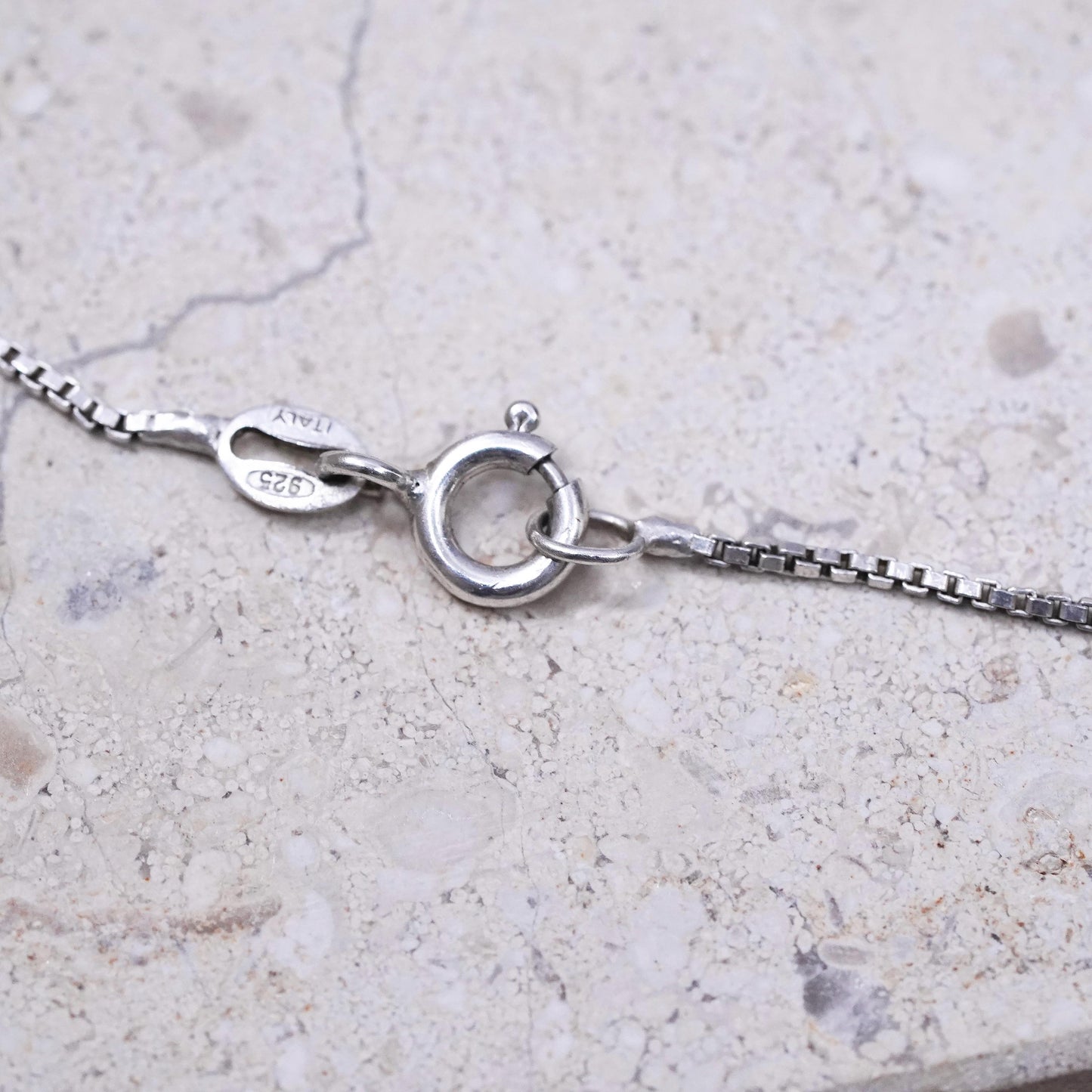 16”, Sterling 925 silver necklace, 925 box chain vermeil gold flower pendant