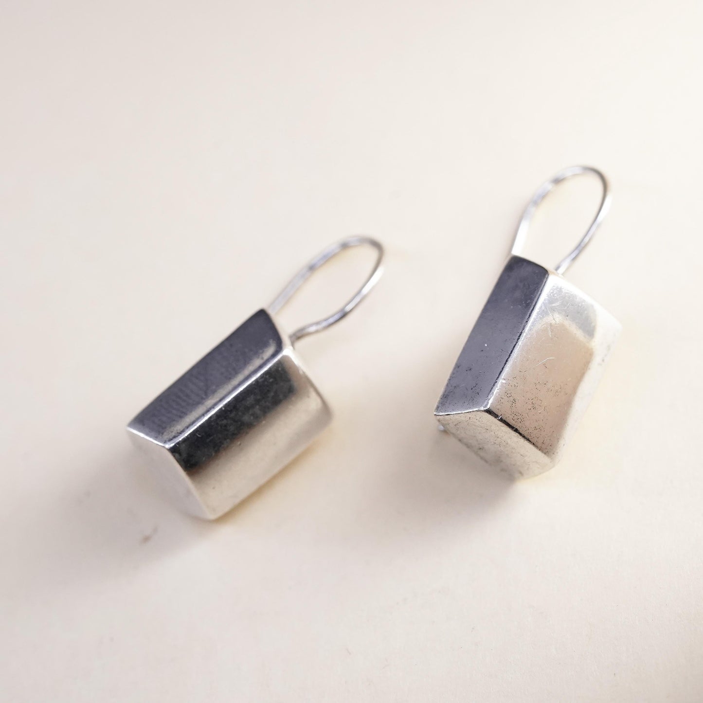 Vintage silpada Sterling 925 silver handmade rectangular earrings