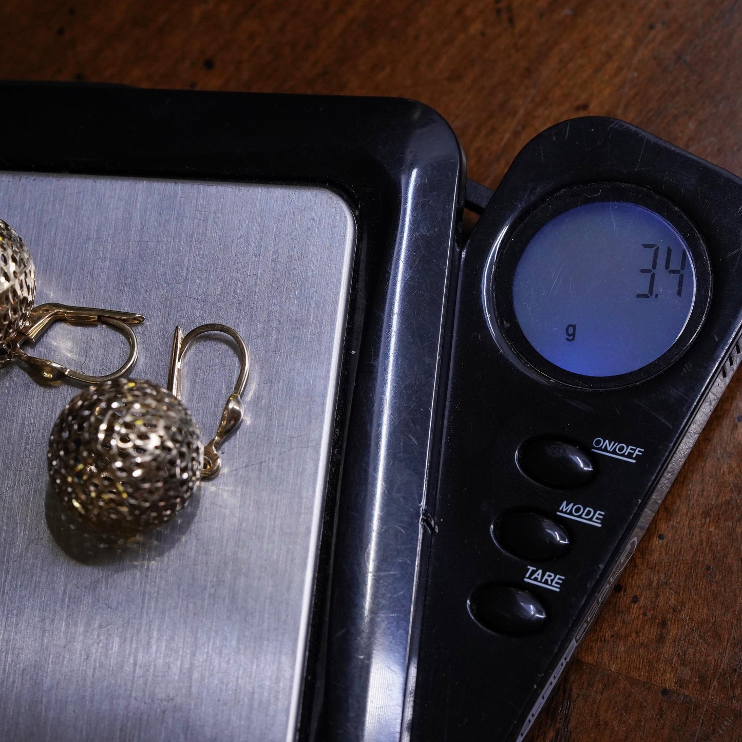 Vintage Italian vermeil gold over Sterling silver 925 earrings filigree beads