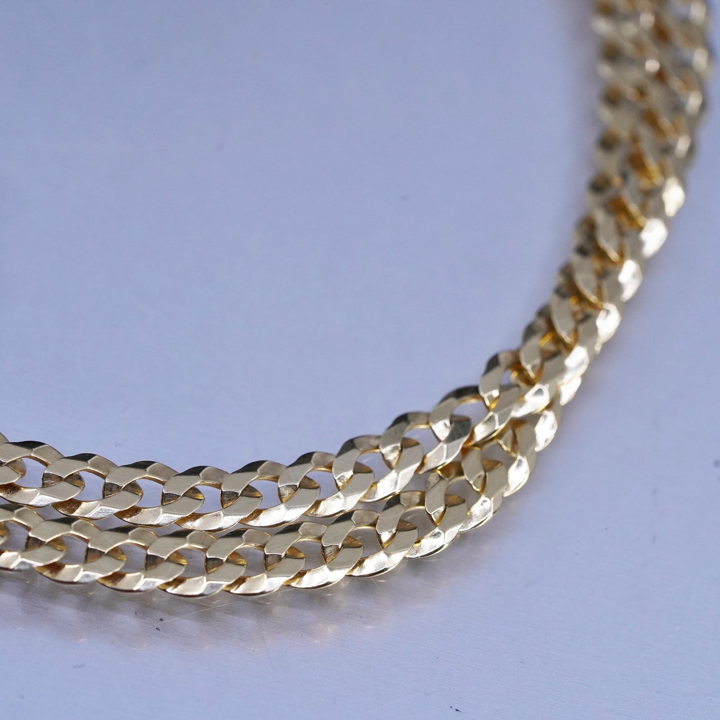 20" Italian LIRM vermeil gold over Sterling 925 silver curb necklace