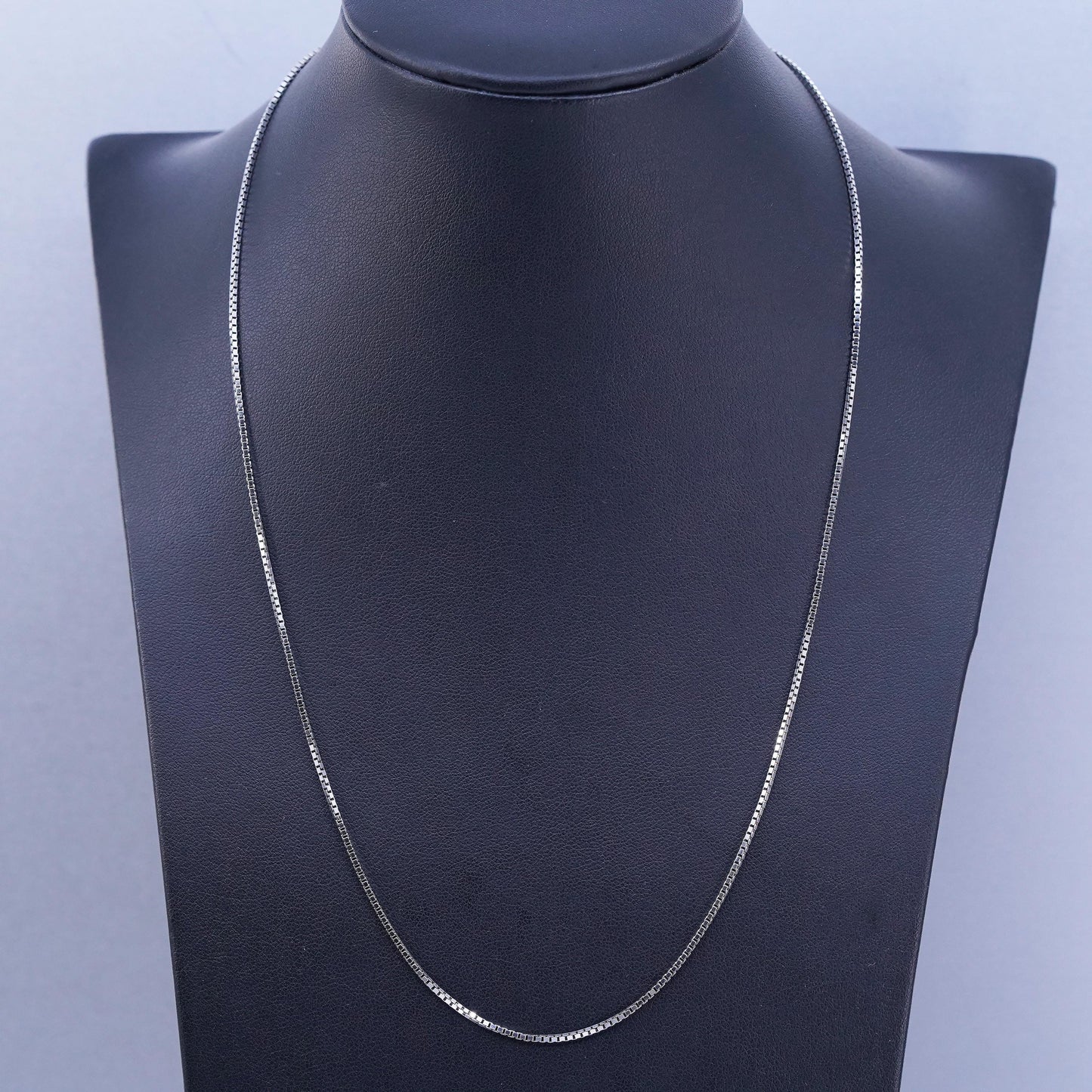 20” 1mm, vintage Italian Sterling 925 silver handmade box chain necklace