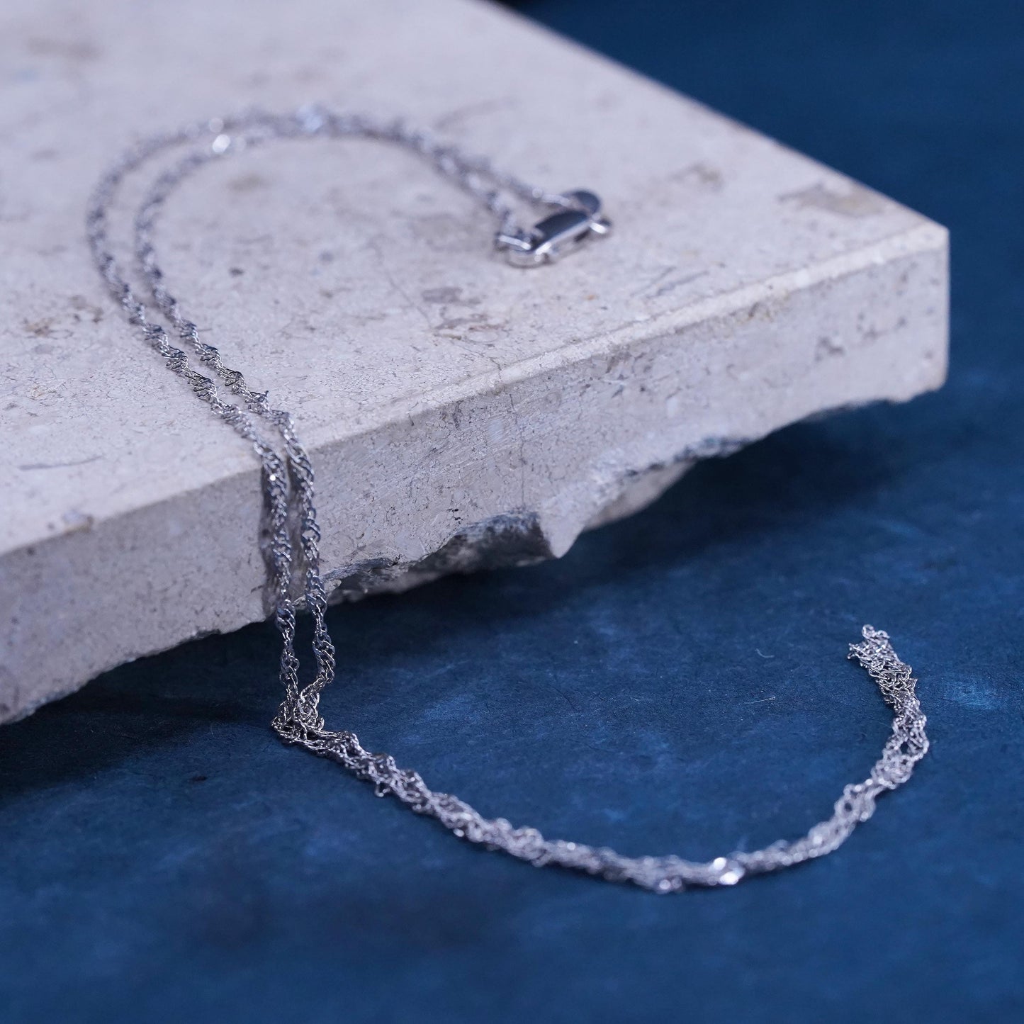 18”, 2mm, Sterling silver handmade necklace, 925 twisted curb link chain