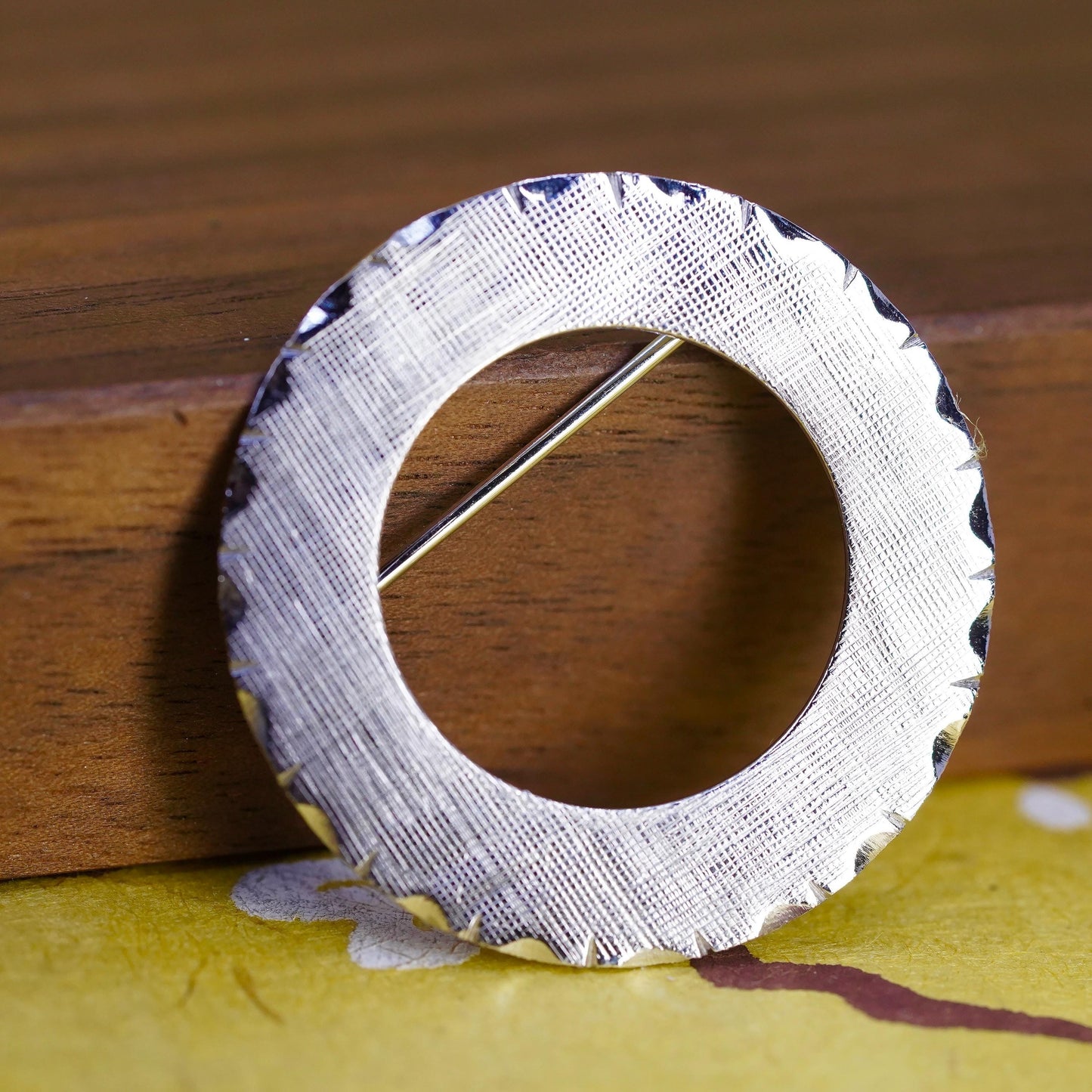 Vintage handmade sterling 925 silver wreath brooch, Christmas gift